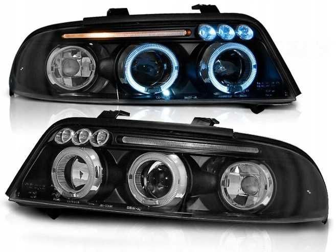 Far faruri Audi A4 B5 ANGEL EYES (1999 - 2000) look negru cu lupa NOU