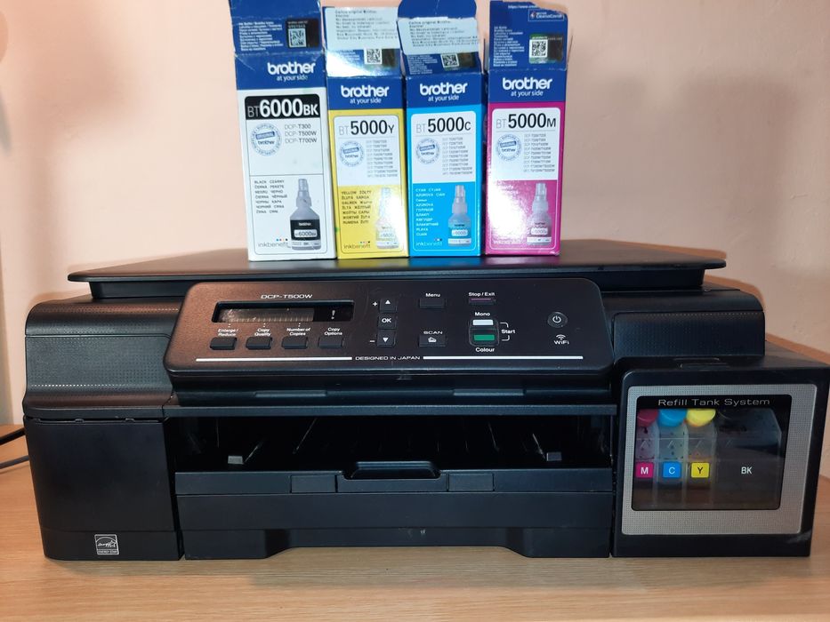 Imprimantă multifuncțională Brother DCP T500W cu sistem CISS și WI-FI