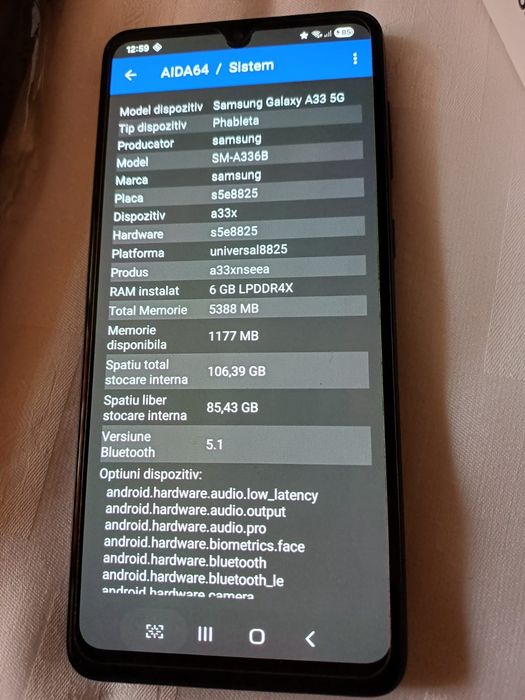 Telefon Samsung A33 5g, 6Gb RAM, 128 GRAM stocare