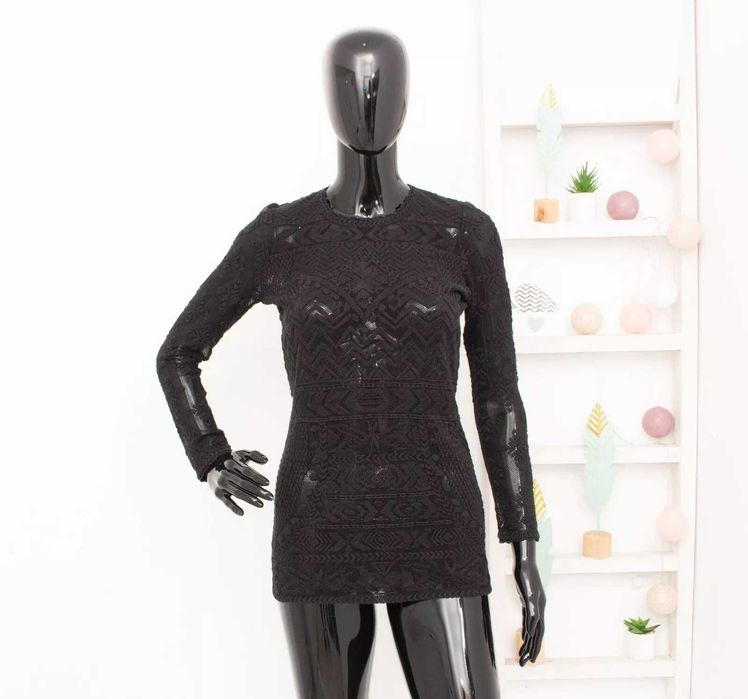 Isabel Marant H&M оригинална дамска блуза черна дантела памук 34 XS