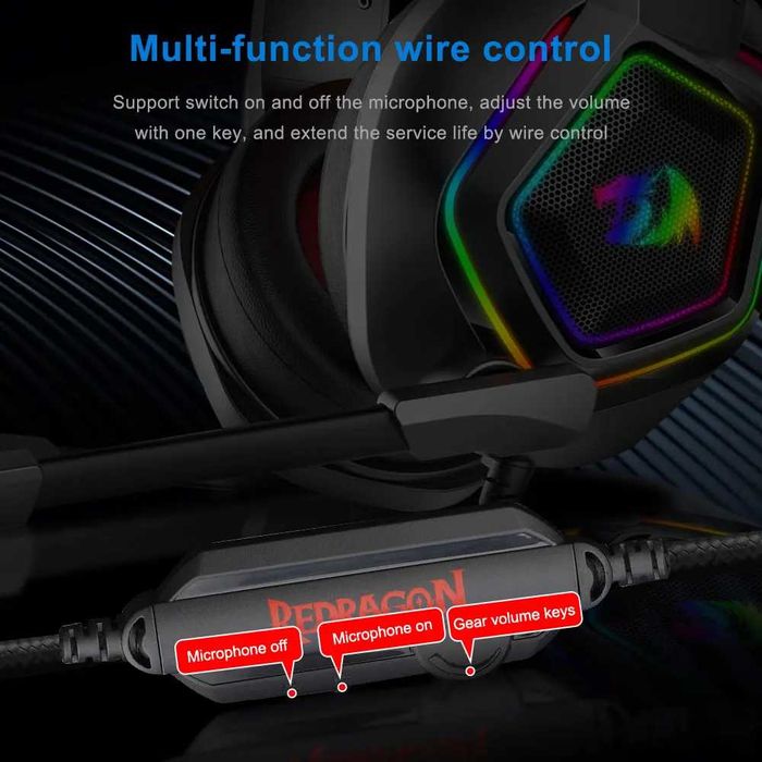 Игровые наушники REDRAGON MEDEA H280 RGB оригинал