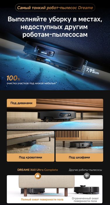 Робот пылесос dreame X60 Ultra Complete black