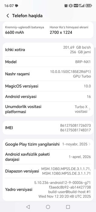 Honorx9c X9c 356gb