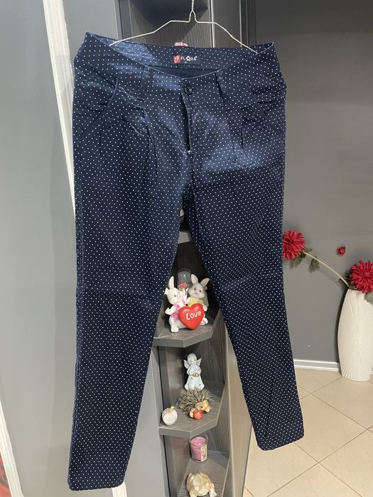 дънки Zara 34, панталон син на точки, долница