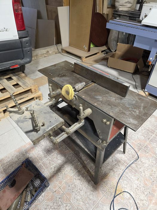 Триоперационна дърводелска машина: абрихт, бор апарат и циркуляр 220V