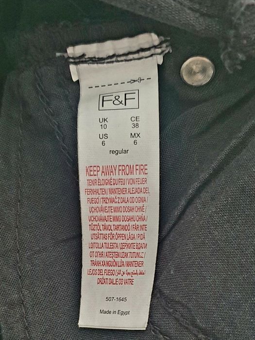 Blugi damă  S M elastici gri închis negri broderie florală rupturi, F&F bumbac casual sexy