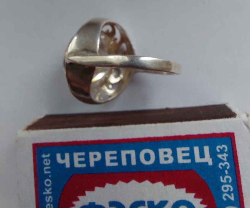 Кольцо серебро. Серебренное колечко, хрусталь