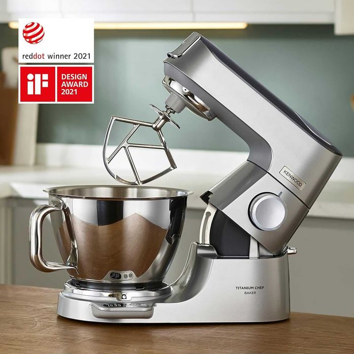 ПРОМО Нов Мощен 2г Гаранция Планетарен Миксер Кухненски Робот Kenwood KVC85.004SI Chef Titanium