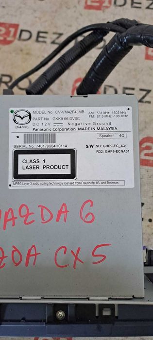 CD Player Navigatie Mazda CX-5 , Mazda 6 cod: Gkk966dv0c 2014+