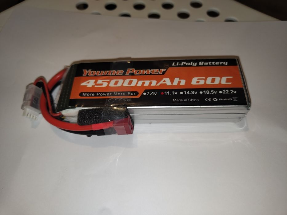 Youme 11.1V LiPo Battery, 3S RC Lipo Batteries 4500mAh 60C