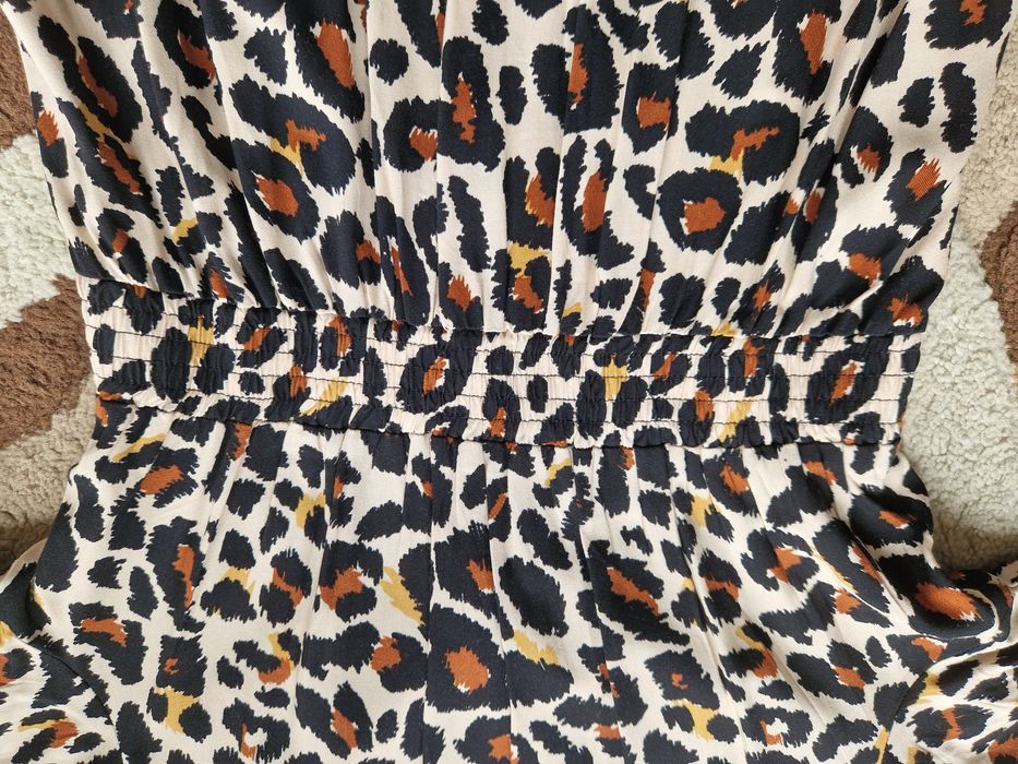 Дамска стилна рокля, размер 38, леопардова рокля размер 36