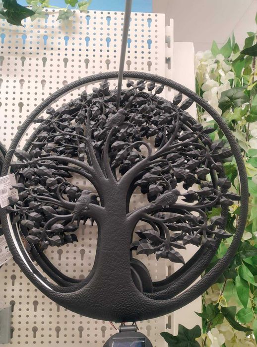 Соларно декоративно дърво Мавро с птици МЕТАЛ Ø40см