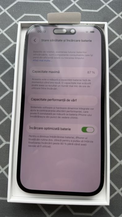 iPhone 14 pro 256 GB 87% baterie