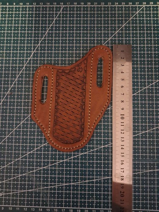 Teacă piele, lucrată manual