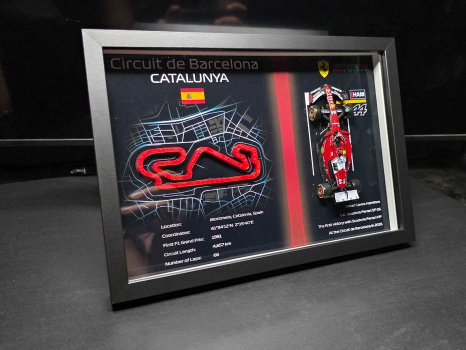 Tablou Formula 1 Circuit Barcelona – Lewis Hamilton – Ferrari