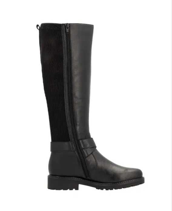 черни кожени ботуши Remonte, еластична горна част