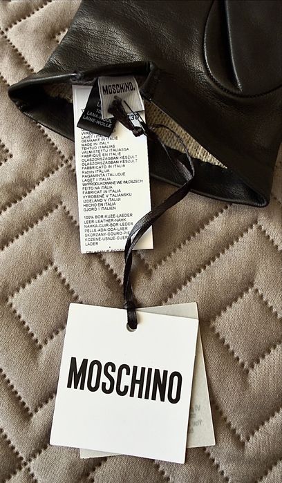 Мъжки ръкавици MOSCHINO от естествена кожа размер XL