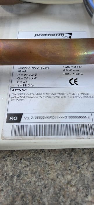 Centrală electrică Protherm Ray 24 K, 24 kW, trifazică, pompă Wilo