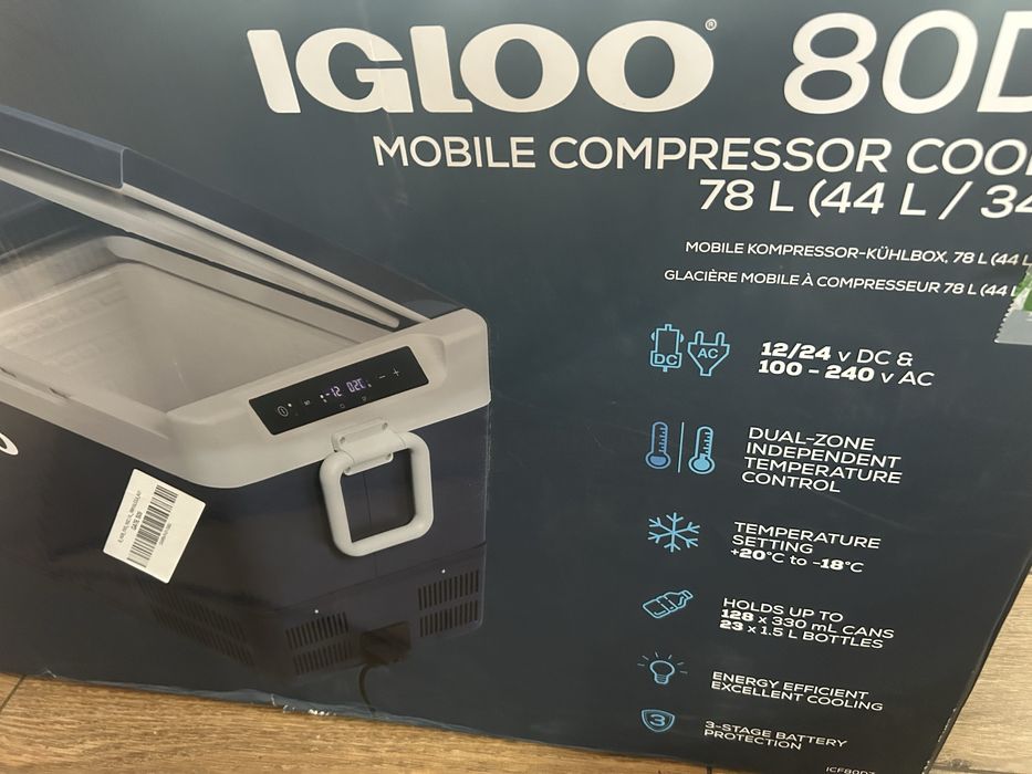 [NOU] Frigider congelator cu compresor 78l Igloo 80dz 12v/24v/220v lada frigorifica cu doua zone