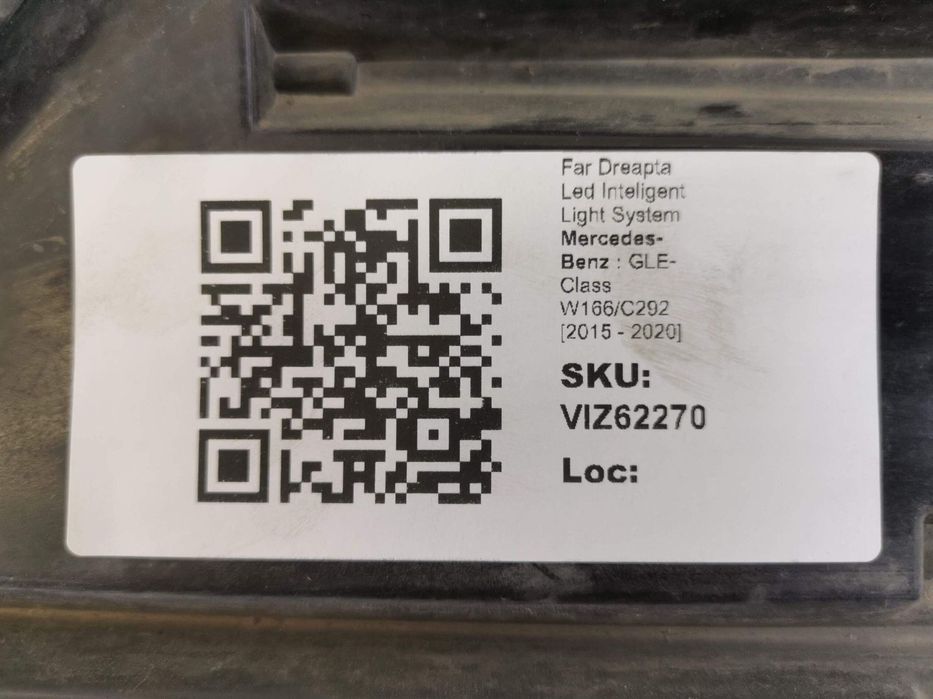 Far Dreapta Led Inteligent Light System Mercedes-Benz  GLE-Class W166/