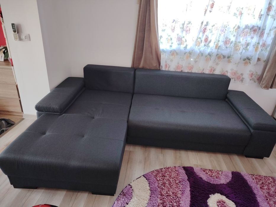 Canapea colțar extensibila cu lada