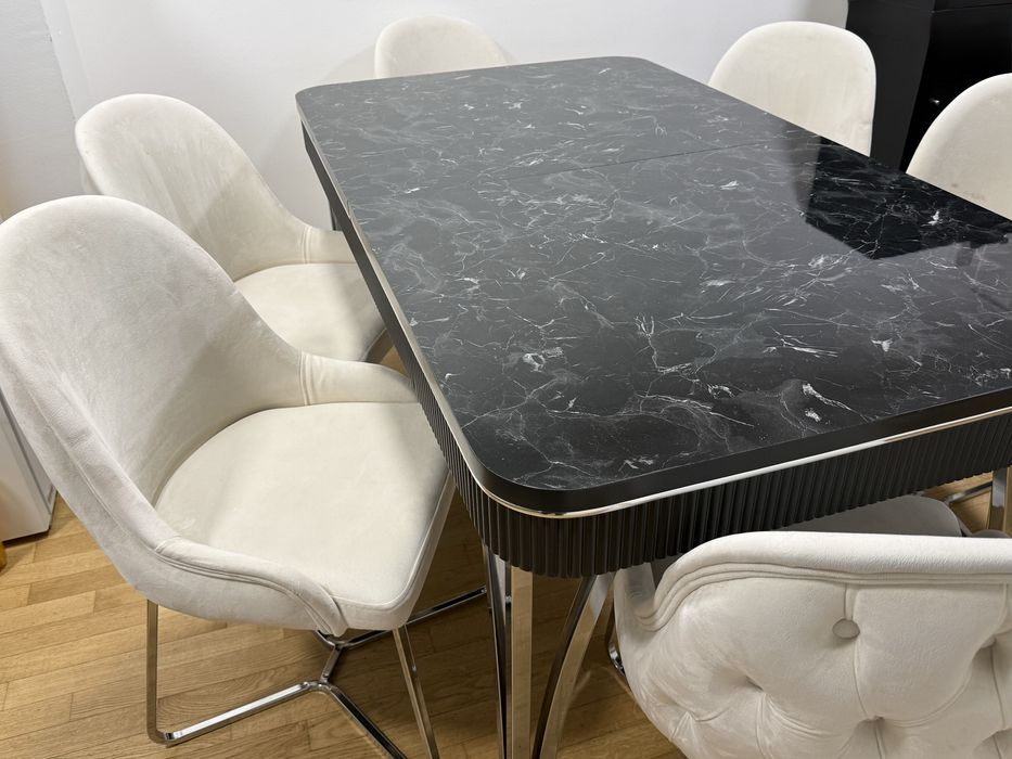 SET Masa living/bucatarie + 6 scaune + 2 mesute cafea OFERTA