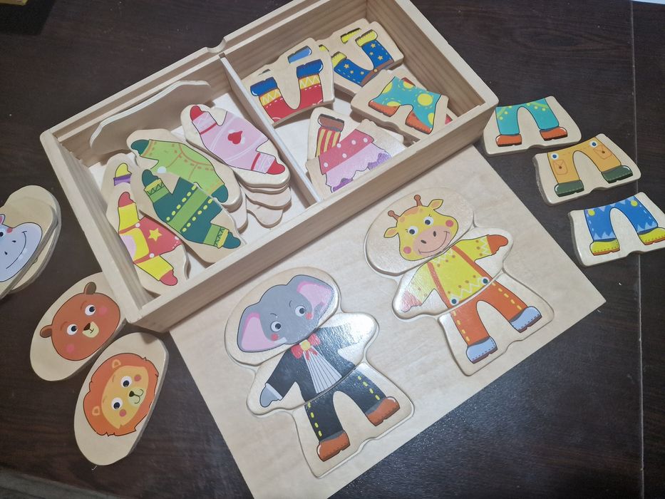 Занимателна игра с дървени елементи