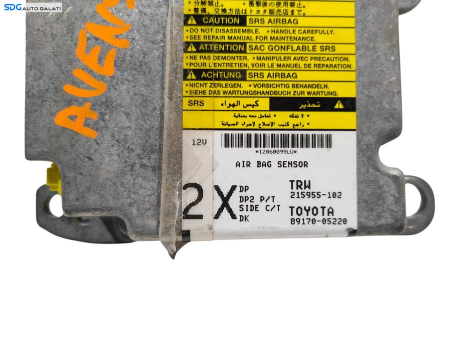 Unitate Modul Calculator Control Airbag Toyota Avensis T25 2003 - 2009 Cod 89170-05220 215955-102 [L5154]