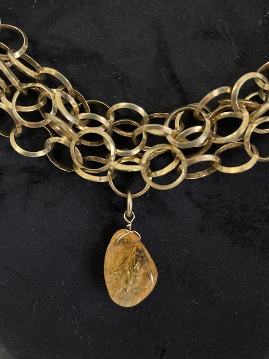 4-редно колие от позлатено сребро  925,