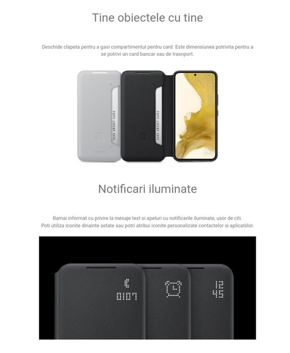 Husa flip activa originala Samsung Smart Led View Cover S22+ S22 Plus