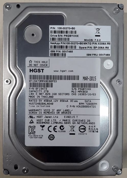 Hard HGST 2TB Ultrastar, 100% viața