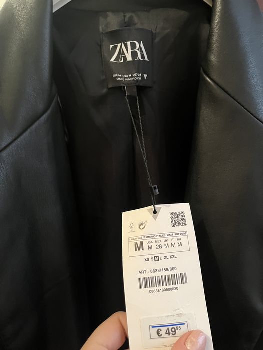 Sacou imitatie piele Zara, Nou, M