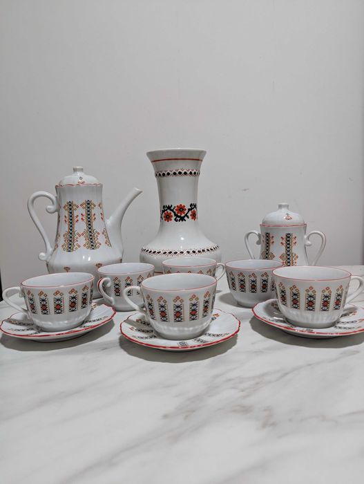 Set cafea fabrica PORȚELANUL Alba Iulia– AUTENTIC ROMÂNESC–complet