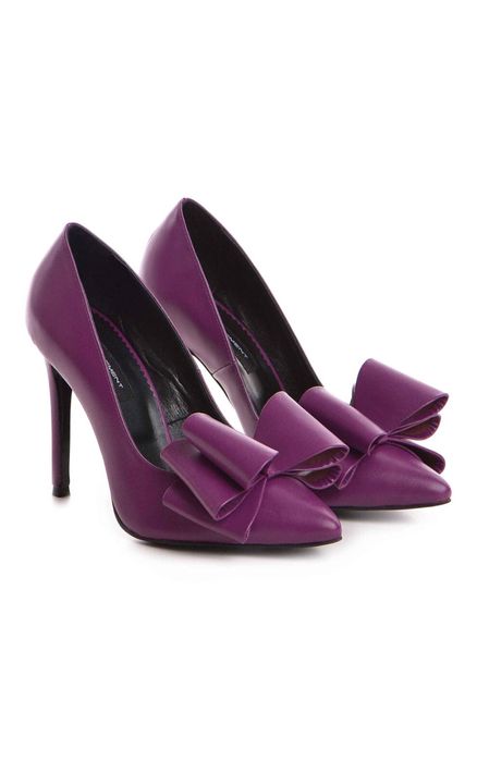 Pantofi 40 Stiletto din piele cu funda