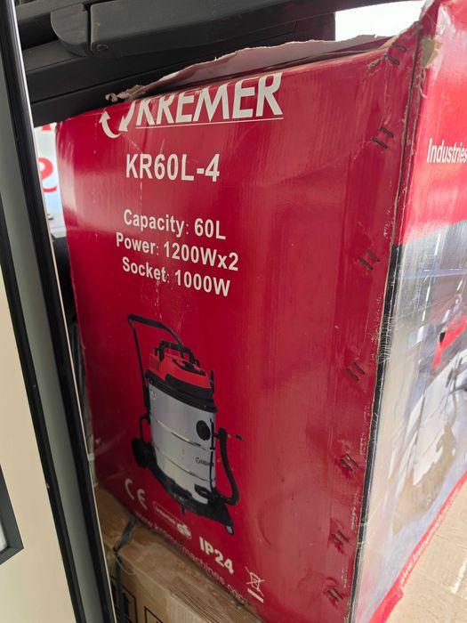 Kremer KR60L-4 Индустриална прахосмукачка Прахосмукачка за мокро/сухо почистване.
