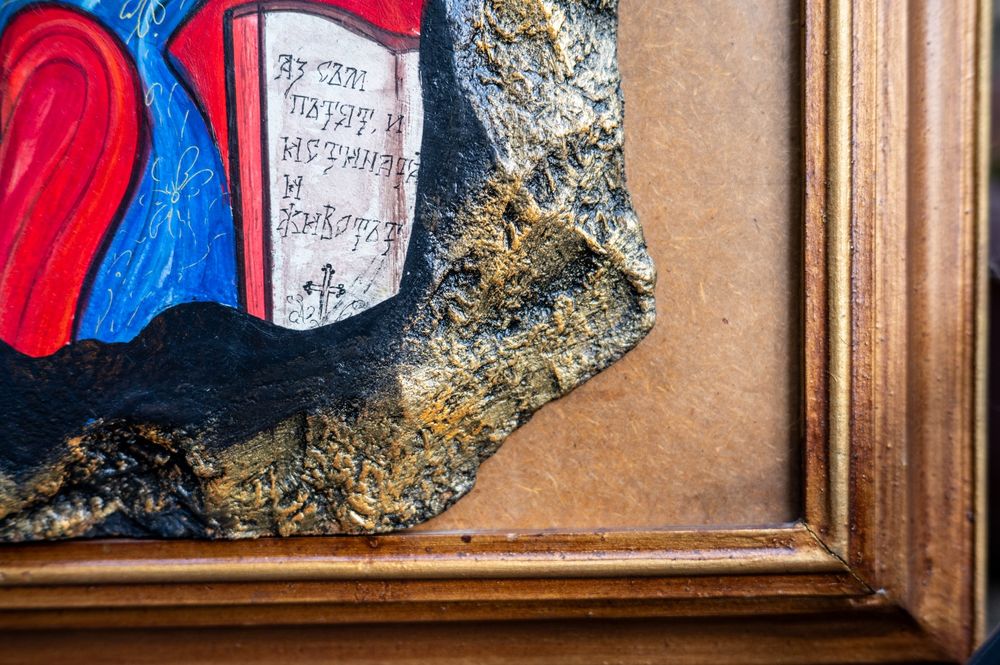 Икона Уникат Иисус Христос Св. Георги Йоан Николай Кашев