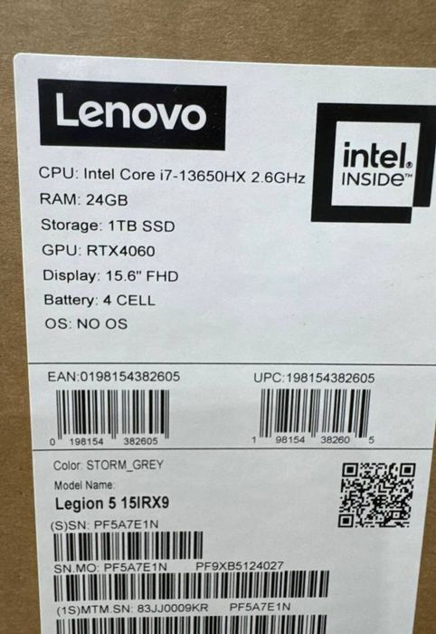 Игровой ноутбук Lenovo LEGION 5 15IRX9 (KOREA)