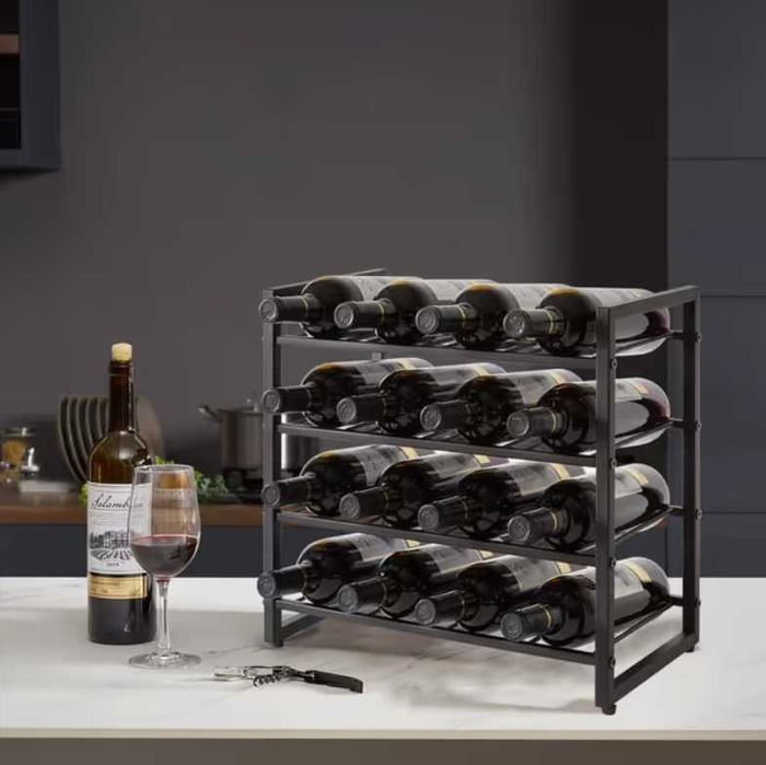 Raft Metalic pentru 16 Sticle Vin, NOU
