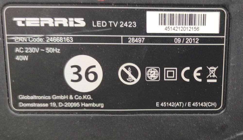 Televizor LED Terris 2423 - 24 inch/61 cm - Impecabil