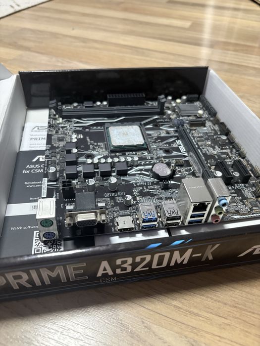 ASUS PRIME A320M-K/CSM + AMD Ryzen 5 Six 2600+ охлаждане за процесора!