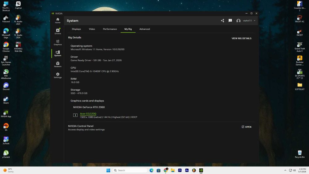Vand PC Gaming Myria I5 10400F/RTX 2060