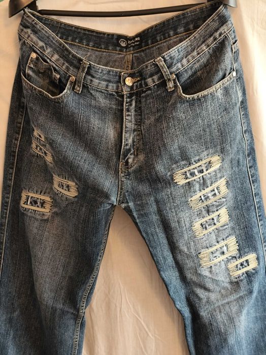 Стилни мъжки дънки King Long с винтидж ефект