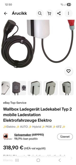 Statie de incarcare pentru vehicule electrice, 11KW, 32A, tip2,