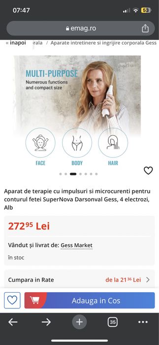 Aparat facial pentru infrumusetare