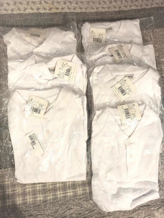 7 Bluze  scolare polo ALB 8- 9 si 10-11 ani