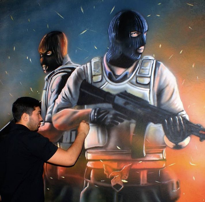 Художник, Картина, Роспись стен