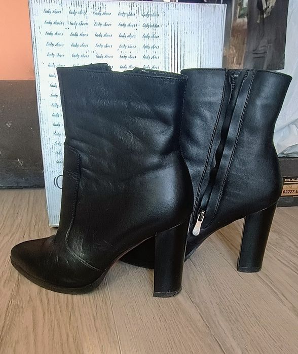 Дамски зимни боти с ток - естествена кожа