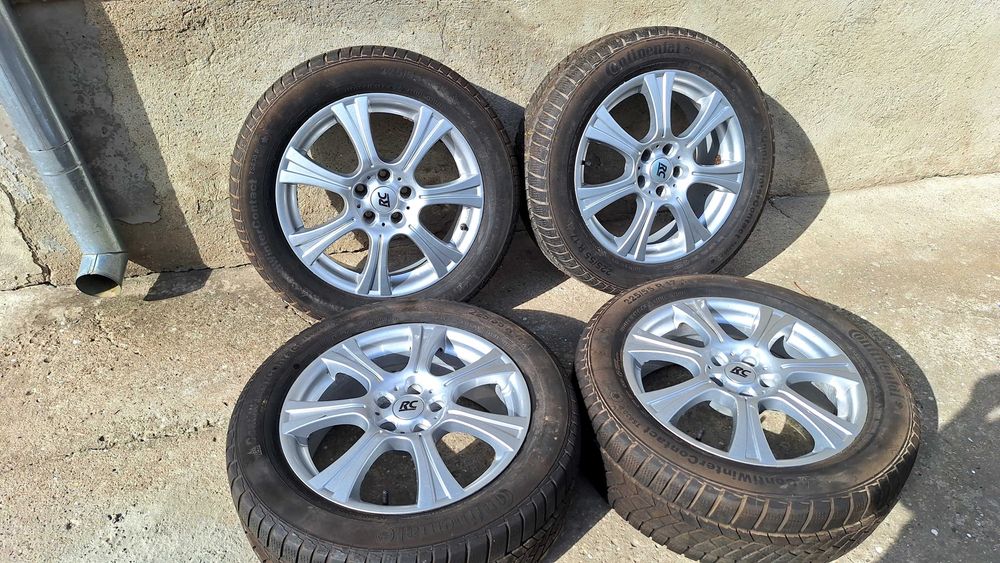 4бр Алуминиеви джанти 17" 5x112 RC Design + Зимни гуми Continental 225/55 R17 - VW, Skoda, Audi, Seat
