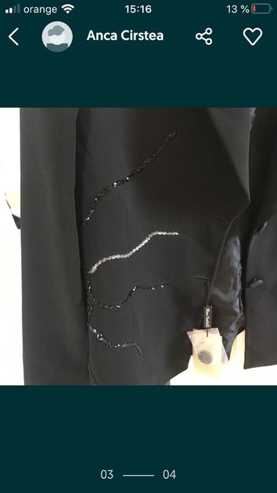 costum elegant, negru, material care nu se sifoneaza