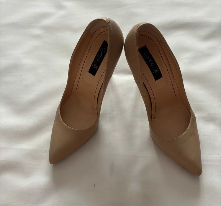 Pantofi stiletto, MUSETTE, piele bej, marimea 38